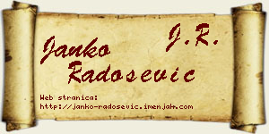 Janko Radošević vizit kartica